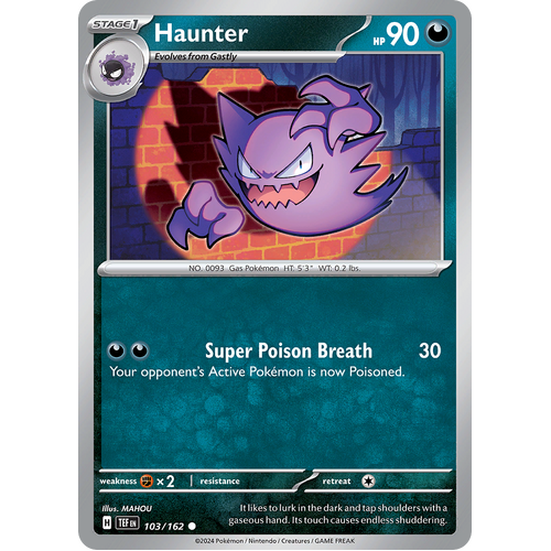 Haunter 103/162 Common Scarlet & Violet Temporal Forces Near Mint Pokemon Card