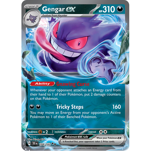 Gengar ex 104/162 Double Rare Scarlet & Violet Temporal Forces Near Mint Pokemon Card