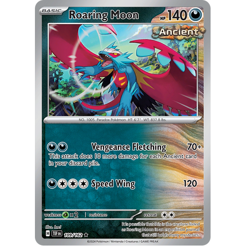 Roaring Moon 109/162 Rare Scarlet & Violet Temporal Forces Near Mint Pokemon Card