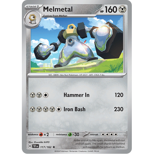 Melmetal 117/162 Rare Scarlet & Violet Temporal Forces Near Mint Pokemon Card