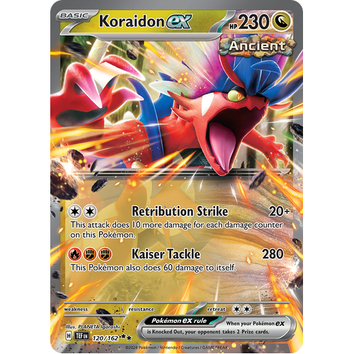 Koraidon ex 120/162 Double Rare Scarlet & Violet Temporal Forces Near Mint Pokemon Card