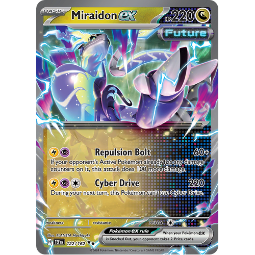 Miraidon ex 122/162 Double Rare Scarlet & Violet Temporal Forces Near Mint Pokemon Card
