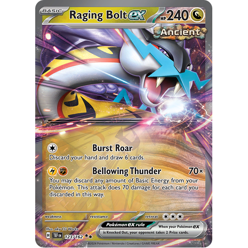 Raging Bolt ex 123/162 Double Rare Scarlet & Violet Temporal Forces Near Mint Pokemon Card