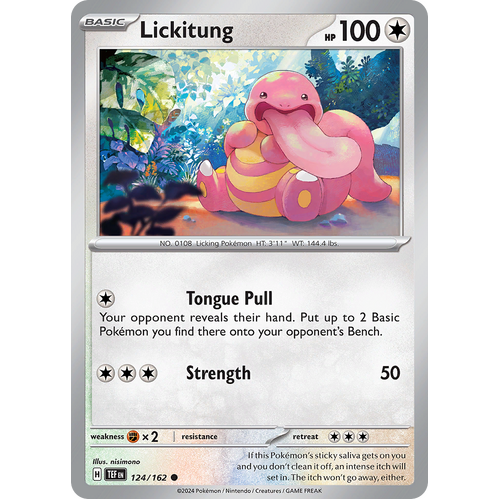 Lickitung 124/162 Common Scarlet & Violet Temporal Forces Near Mint Pokemon Card