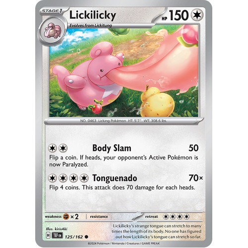 Lickilicky 125/162 Common Scarlet & Violet Temporal Forces Near Mint Pokemon Card