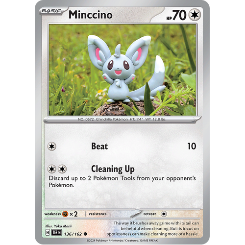Minccino 136/162 Common Scarlet & Violet Temporal Forces Near Mint Pokemon Card