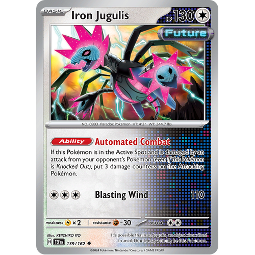 Iron Jugulis 139/162 Uncommon Scarlet & Violet Temporal Forces Near Mint Pokemon Card