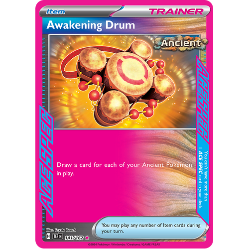Awakening Drum 141/162 ACE SPEC Rare Scarlet & Violet Temporal Forces Near Mint Pokemon Card