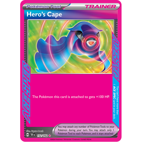 Hero's Cape 152/162 ACE SPEC Rare Scarlet & Violet Temporal Forces Near Mint Pokemon Card