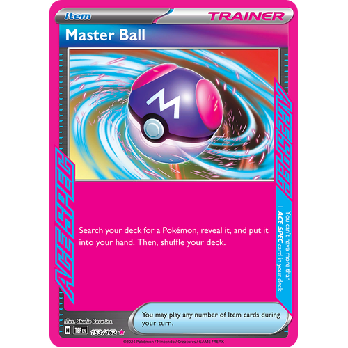 Master Ball 153/162 ACE SPEC Rare Scarlet & Violet Temporal Forces Near Mint Pokemon Card