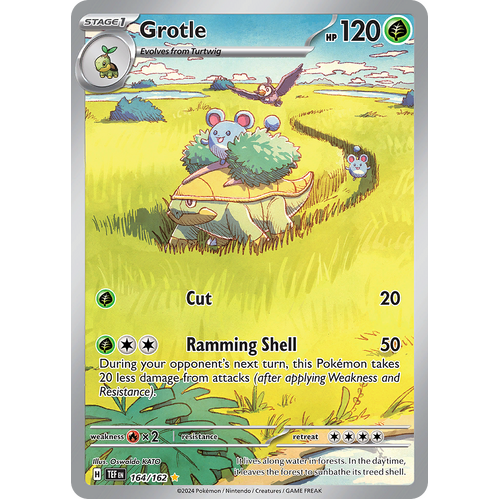 Grotle 164/162 Illustration Rare Scarlet & Violet Temporal Forces Near Mint Pokemon Card