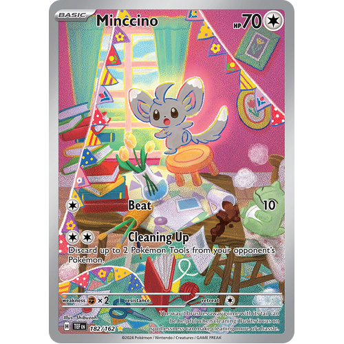 Minccino 182/162 Illustration Rare Scarlet & Violet Temporal Forces Near Mint Pokemon Card