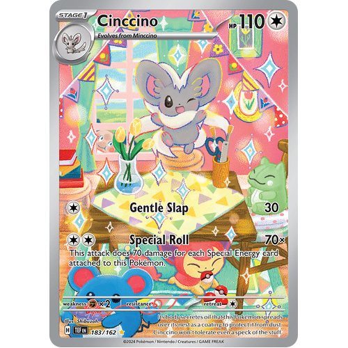 Cinccino 183/162 Illustration Rare Scarlet & Violet Temporal Forces Near Mint Pokemon Card