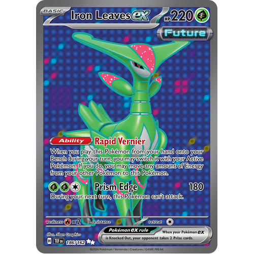 Iron Leaves ex 186/162 Ultra Rare Scarlet & Violet Temporal Forces Near Mint Pokemon Card