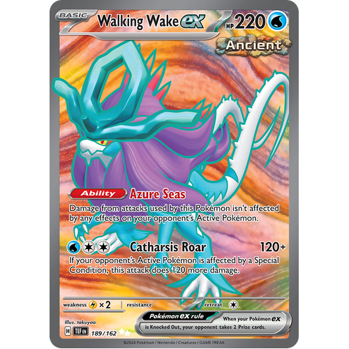 Walking Wake ex 189/162 Ultra Rare Scarlet & Violet Temporal Forces Near Mint Pokemon Card