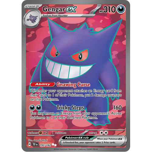 Gengar ex 193/162 Ultra Rare Scarlet & Violet Temporal Forces Near Mint Pokemon Card