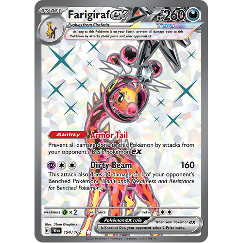 Farigiraf ex 194/162 Ultra Rare Scarlet & Violet Temporal Forces Near Mint Pokemon Card