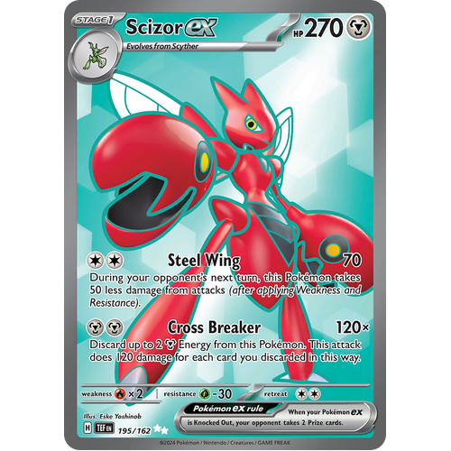 Scizor ex 195/162 Ultra Rare Scarlet & Violet Temporal Forces Near Mint Pokemon Card