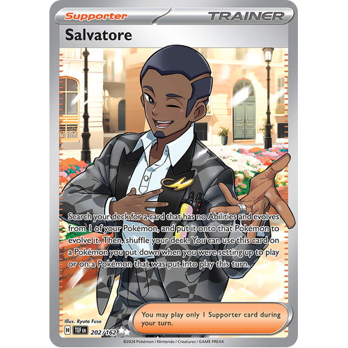 Salvatore 202/162 Ultra Rare Scarlet & Violet Temporal Forces Near Mint Pokemon Card