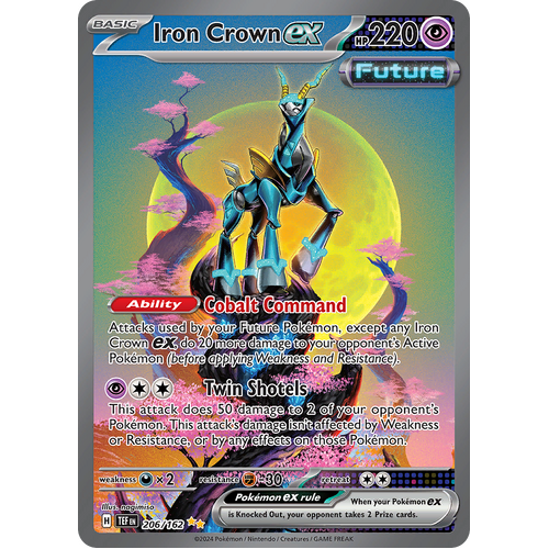 Iron Crown ex 206/162 Special Illustration Rare Scarlet & Violet Temporal Forces Near Mint Pokemon Card