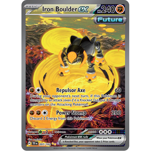 Iron Boulder ex 207/162 Special Illustration Rare Scarlet & Violet Temporal Forces Near Mint Pokemon Card