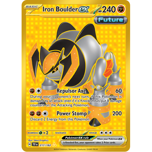 Iron Boulder ex 217/162 Hyper Rare Scarlet & Violet Temporal Forces Near Mint Pokemon Card