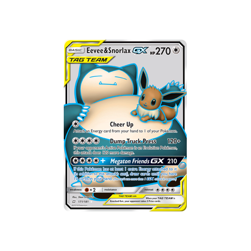 Eevee & Snorlax Gx (171/181) Full Art Team Up