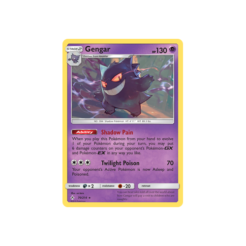 Pokemon Unbroken Bonds 70/214 Gengar Rare