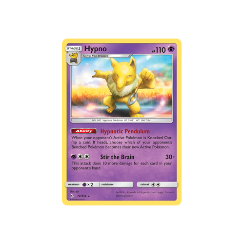 Pokemon Unbroken Bonds 72/214 Hypno Rare
