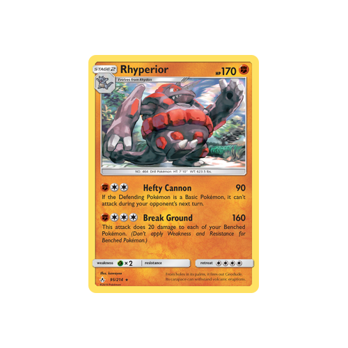 Pokemon Unbroken Bonds 95/214 Rhyperior Rare