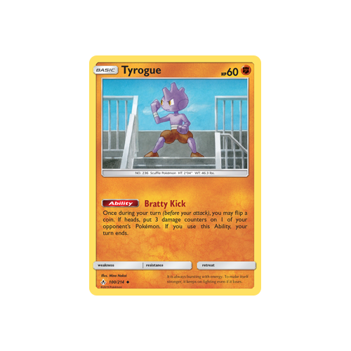 Pokemon Unbroken Bonds 100/214 Tyrogue Uncommon