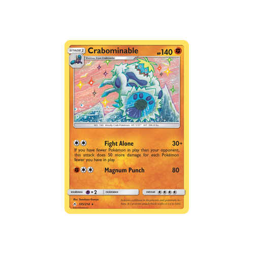 Pokemon Unbroken Bonds 105/214 Crabominable Rare