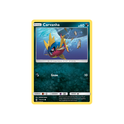 Pokemon Unbroken Bonds 110/214 Carvanha Common