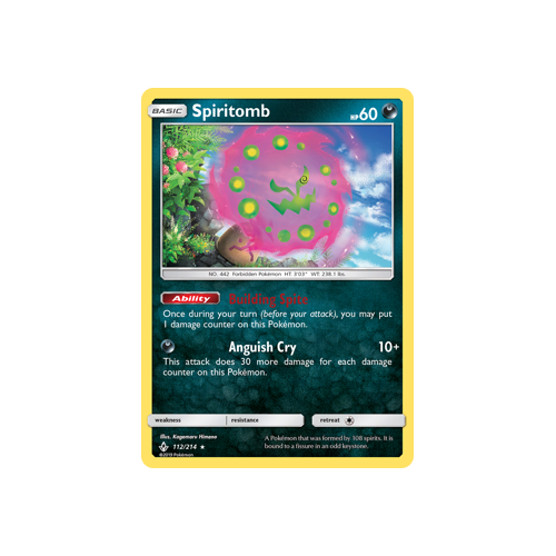 Pokemon Unbroken Bonds 112/214 Spiritomb Rare Holo