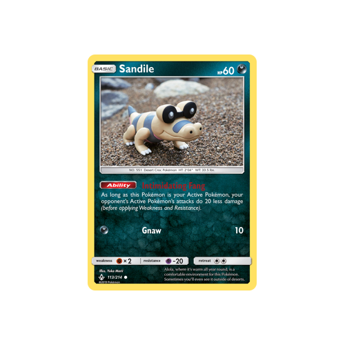 Pokemon Unbroken Bonds 113/214 Sandile Common