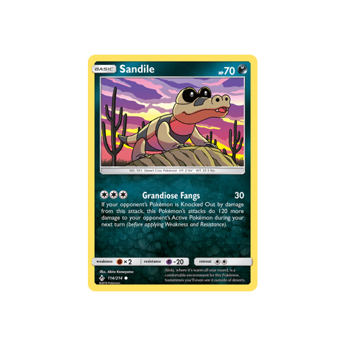 Pokemon Unbroken Bonds 114/214 Sandile Common