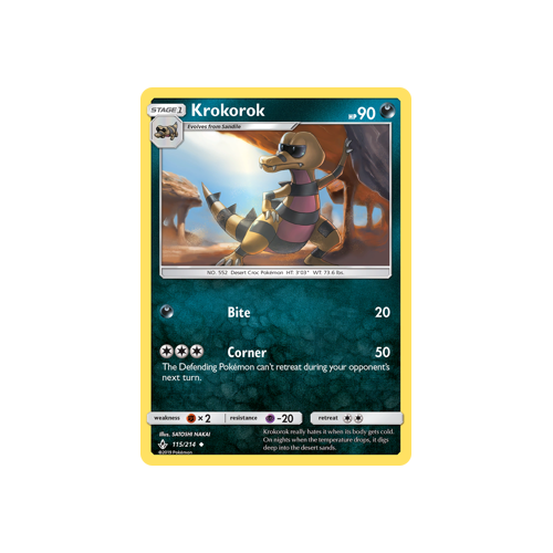 Pokemon Unbroken Bonds 115/214 Krokorok Uncommon