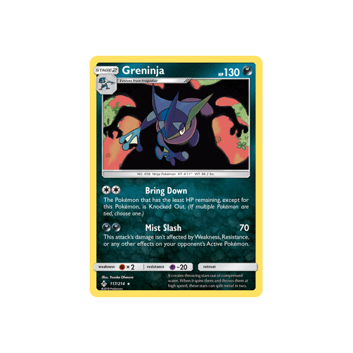 Pokemon Unbroken Bonds 117/214 Greninja Rare Holo