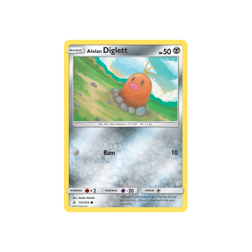 Pokemon Unbroken Bonds 121/214 Alolan Diglett Common