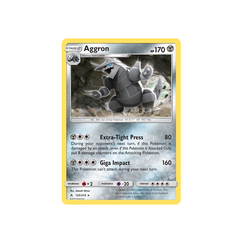 Pokemon Unbroken Bonds 125/214 Aggron Rare