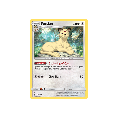 Pokemon Unbroken Bonds 148/214 Persian Rare