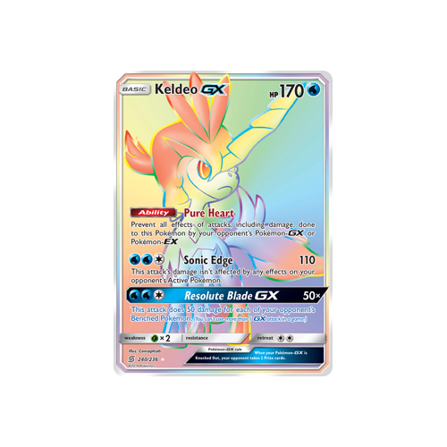 Keldeo GX SECRET HYPER RARE (240/236) Unified Minds