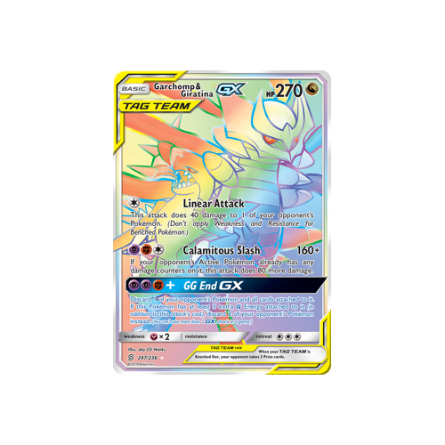 Garchomp & Giratina GX SECRET HYPER RARE (247/236) Unified Minds