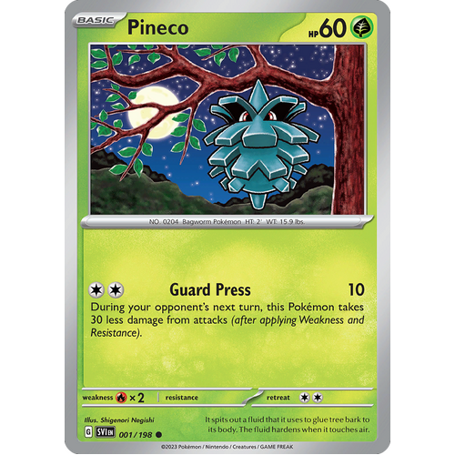 Pineco 001/198 Common Scarlet & Violet Pokemon Card
