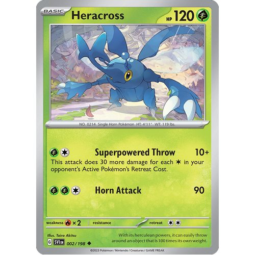 Heracross 002/198 Uncommon Scarlet & Violet Pokemon Card