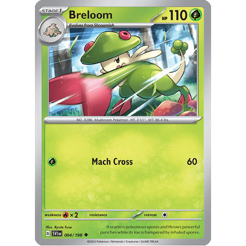 Breloom 004/198 Uncommon Scarlet & Violet Pokemon Card