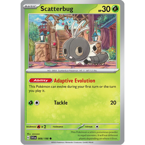 Scatterbug 008/198 Common Scarlet & Violet Pokemon Card