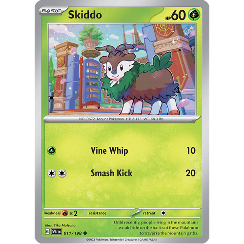 Skiddo 011/198 Common Scarlet & Violet Pokemon Card