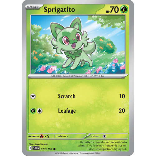 Sprigatito 013/198 Common Scarlet & Violet Pokemon Card