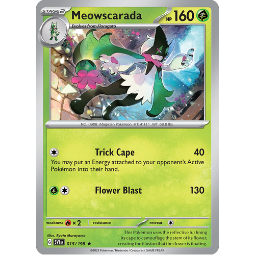 Meowscarada 015/198 Rare Scarlet & Violet Pokemon Card
